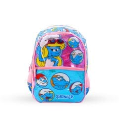 Şirinler Smurfette Style Üç Gözlü Sırt Çantası