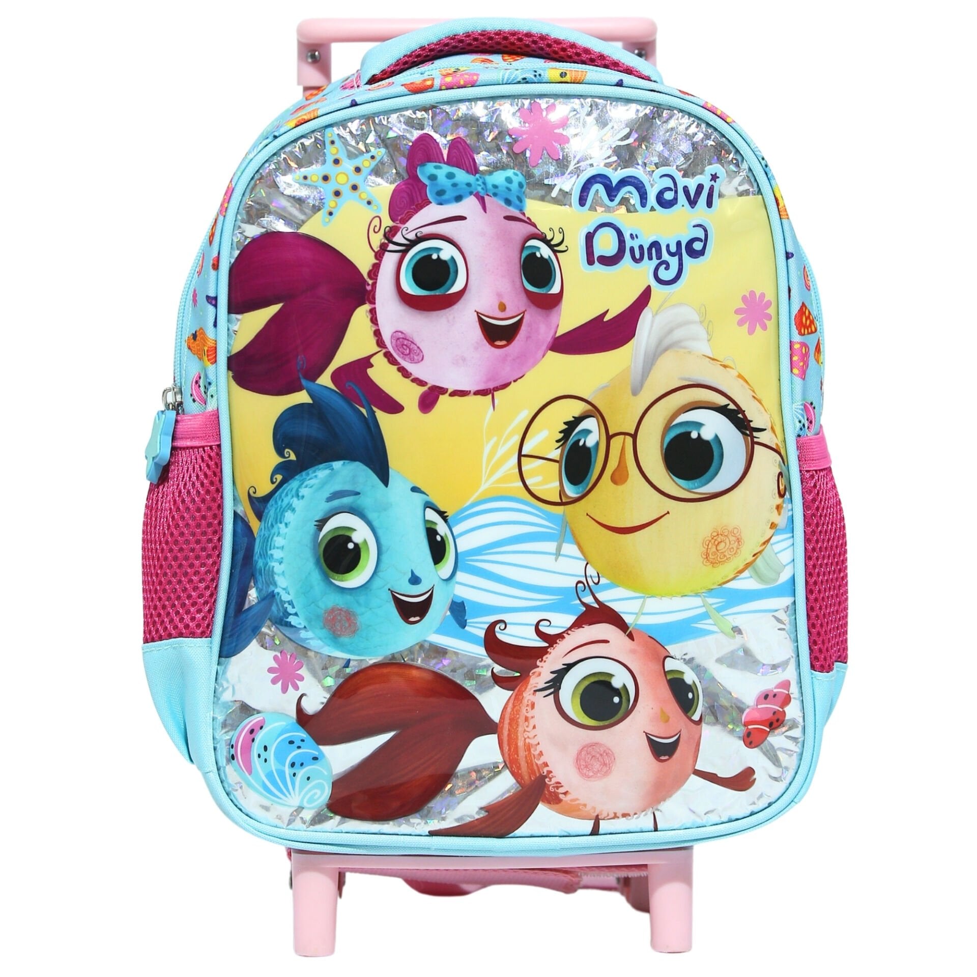 TRT Çocuk Mavi Dünya Tek Gözlü Çekçekli Sırt Çantası