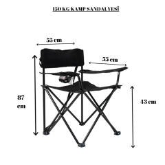 Beşiktaş Çubuklu Kamp Sandalyesi (Tk150 kg)
